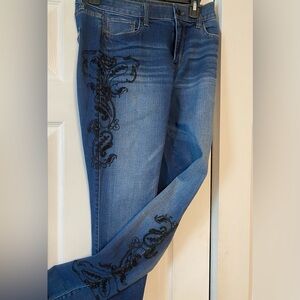 WHBM embroidery jeans
